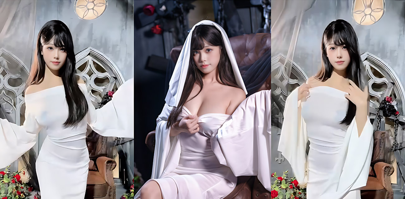 极品性感尤物【蜜汁猫裘】COS欲望幽灵娘最新写真福利流出，雪白胴体巨乳挺拔魅魔附体直接勾魂